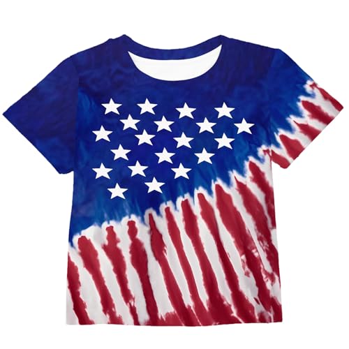 JNC Kids 4th of July Shirt Boys/Girls American Flag T-Shirt Toddler Patriotic Tops Tee Independence Day Clothes 2025