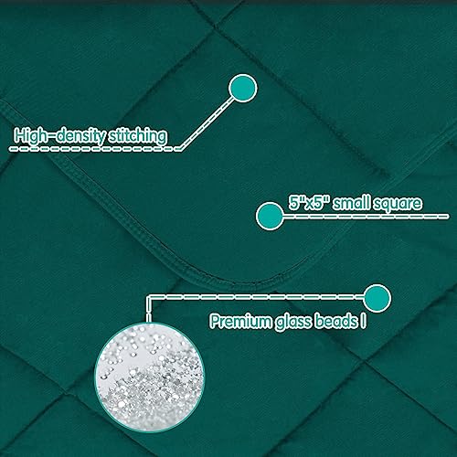 Image of yescool Weighted Blanket (10 lbs, 41 inch x 60 inch, Dark Green) Cooling Heavy Blanket, Perfect for 90-110 lbs, Breathable Throw Blanket Gifts with Premium Glass Bead, Machine Washable