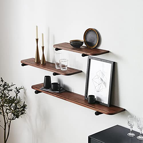 Pipe Shelf Brackets 9 Inch, Industrial Floating Shelving Bracket 6 Pack, Wall Mounted Diy Hanging Rustic Pipe Brackets For Floating Shelves, Black, Home Master Hardware #TOP4