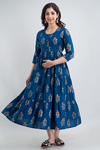 Image of New Elite Rayon Anarkali Maternity Feeding Kurti with Both Side Zipper