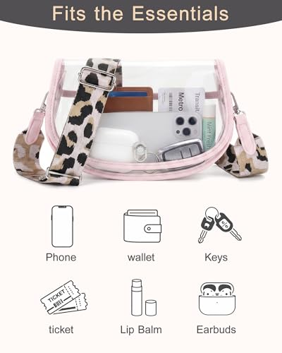 Image of Wuflyover Clear Bag for Stadium Events, Clear Purse Crossbody Bag for Women