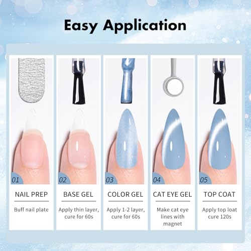 Set de 8 esmaltes gel gato con imán MTSSII miniatura 7