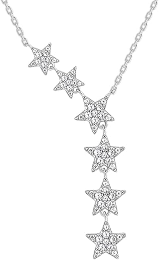 GIVA 925 Silver Starry Drop Necklace | Gifts for Girlfriend,Pendant to Gift Women &amp; Girls | With Certificate of Authentici...