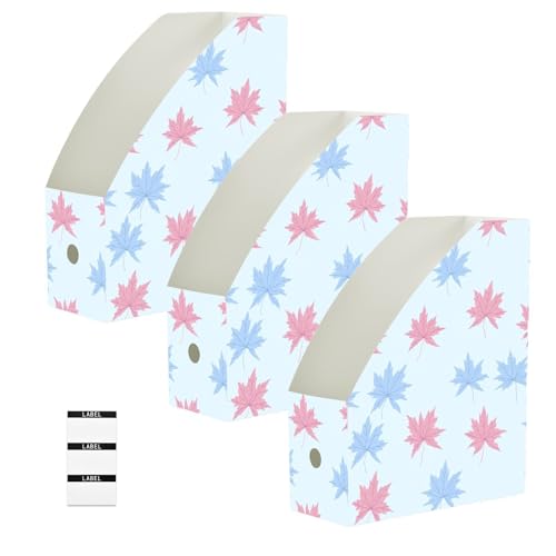 Lot de 3 dossiers pliables colorés pour magazines, organiseurs de bureau style bohème érable