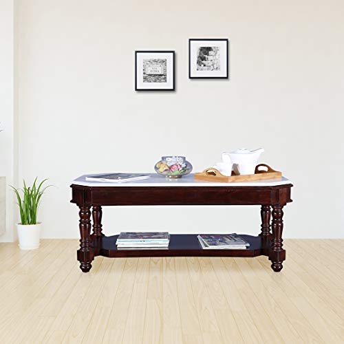 Image of HomeTown Royal Solid Wood Center Table in Dark Walnut Color