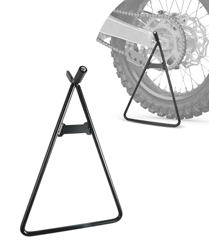 UNLRAE Dirt Bike Stand,Car Accessories Heavy-Duty Steel Motorcycle Triangle Stand,Universal Black Motorcycle Kickstand Rear Side Wheel Holder,Suitable for Supermoto Motocross Enduro Pit Bike