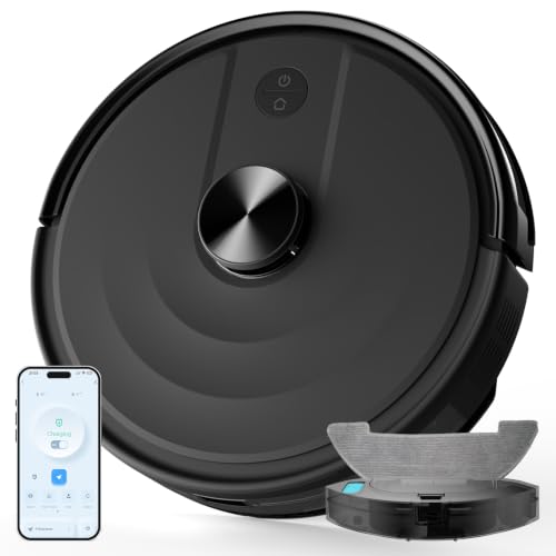 Image of Bagotte Robot Vacuum and Mop Combo with LiDAR Navigation, Mapping,Robotic Vacuums with 6000Pa, No-Go Zones, Self-Recharging, Wi-Fi /App /Alexa Control, Ideal for Pet, Hard Floors, Carpet