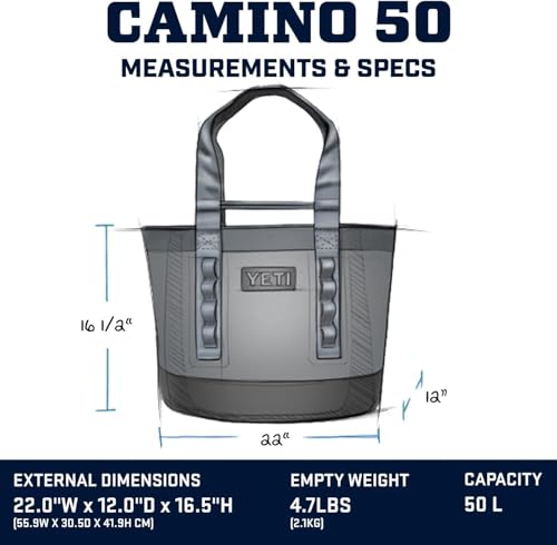 Image of YETI Camino 50 Carryall with Internal Dividers, All-Purpose Utility, Boat and Beach Tote Bag, Durable, Waterproof