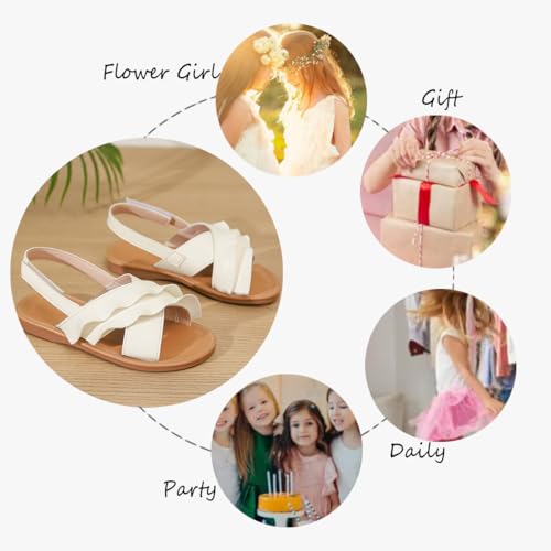 Image of Toddler Girls Sandals Summer Flats Dress Shoes for Baby Little Kids Girl