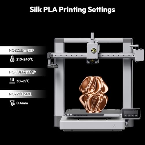 Image of AMOLEN Silk PLA Filament 1.75mm 3D Printer Filaments, Shiny Coffee Gold Filament for 3D Printing, 1kg(2.2lbs) Spool, Compatible with Most FDM Printer(Silk Coffee Gold)