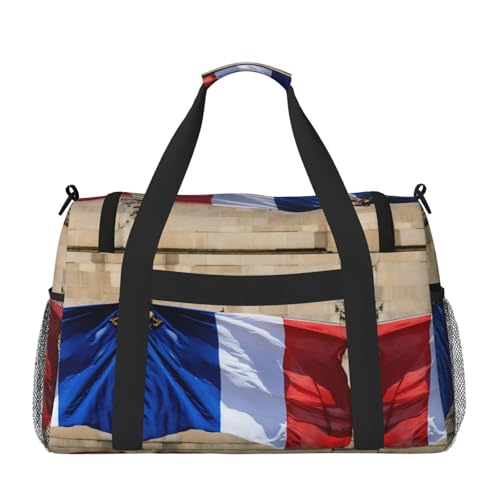 Bolsa de viaje plegable e impermeable de gran capacidad con diseño de bandera francesa 2