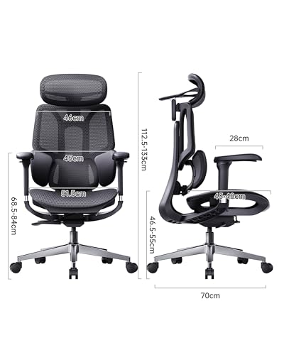 Image of Hbada E3 Air Ergonomic Office Chair, 3-Zone Lumbar Support, Comfy Home Office Chair with Auto Recline, 4D Headrest & Armrests, 140 Tilt for Work & Relax, Obsidian Black