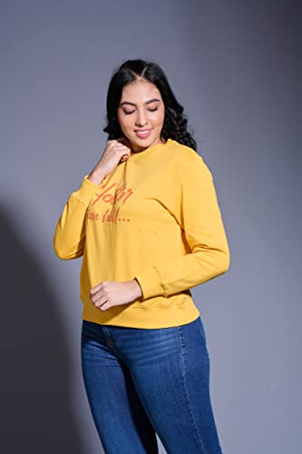 Image of Go Devil Stylish Trendy Regular Fit 100% Cotton Sweatshirt with Round /Crew Neck Full Sleeves, Casual Printed Winter Wear for Women /Girls