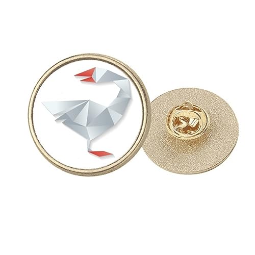 Broche ronde oie en métal doré géométrique taille M