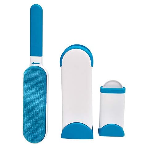 CUTIECLUB Pet Fur Remover, Pet Hair Brush With Travel-sized Brush And Reusable With Self-cleaning Base For Clothes, Car, Sofa, Bed, Carpet Cover