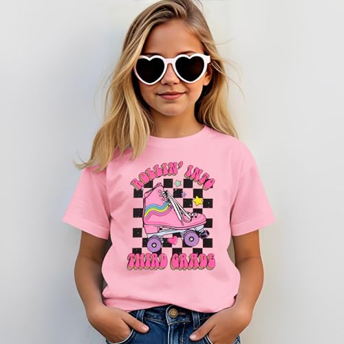 First Day of School Outfit for Girl Rollin Into First Second Third Grade Shirt 1st 2nd 3rd Back to School T-Shirt Top3