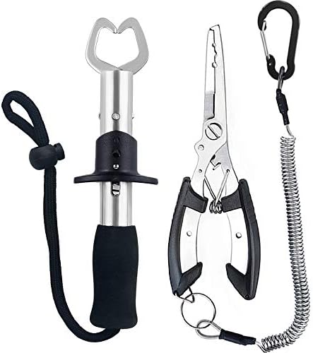 Lix&Rix Stainless Steel Fish Lip Grippers and Fishing Pliers with Lanyards