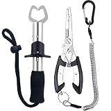 Lix&Rix Stainless Steel Fish Lip Grippers and Fishing Pliers with Lanyards