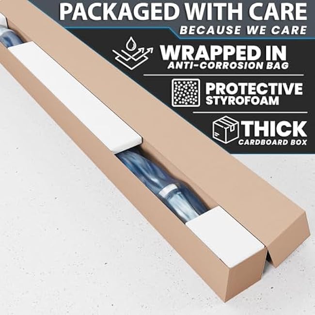 Synergee Olympic Barbell ¨C 4ft & 4.8ft, 2¡± Weight Bar for Strength Training, Squats, Deadlifts, Bench Press, Curls & Overhead Press ¨C 350lb Capacity with Magnetic Barbell Collars and Weight Plates.