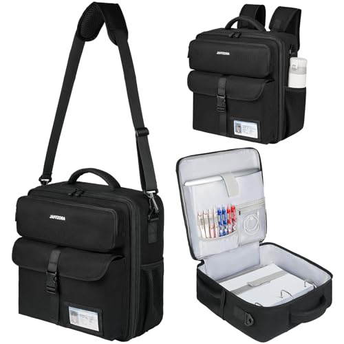 Zipper Binder 3 Ring 3 Inch with Shoulder Strap Large Binder Backpack with Zipper Fits 13 Inch Laptop for College Office Travel 700 Sheets Capacity Black