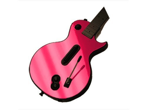 Pink Chrome Mirror Vinyl Decal Faceplate Mod Skin Kit for Xbox 360 or PS3 Guitar Hero III 3 (GH3) by System Skins