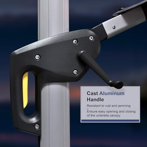 image for PURPLE LEAF 10 Feet Double Top Deluxe Solar Powered LED Square Patio U