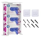 Alpine Glove Holder for Wall Mount - Latex Glove Holder Wire Glove Dispenser for Wall Disposable Glove Box & Tissue Box - Fits 3 Box (White)