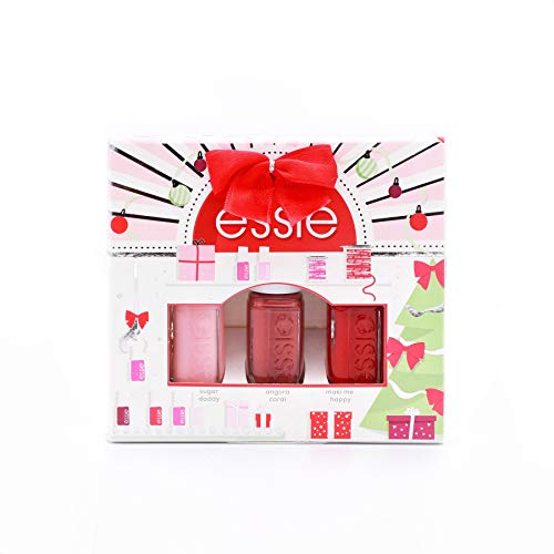 Essie Nagellack-Geschenkset für Weihnachten "Mini Trio", angora cardi + sugar daddy + maki me happy, 3x 5 ml – Bild 2