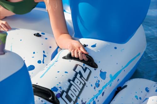 Image of Bestway CoolerZ Tropical Breeze III Inflatable 8-Person Floating Island with UV Sun Shade and Connecting Lounge Rafts