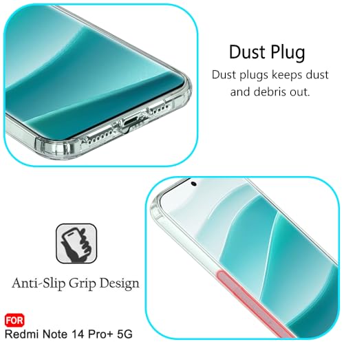 Image of TheGiftKart Back Cover Soft Case for Mi Redmi Note 14 Pro Plus 5G | Best Camera Protection | Inbuilt Dust Plugs & Anti-Slip Grip | Ultra Clear Slim Cover for Redmi Note 14 Pro+ (Silicone, Transparent)