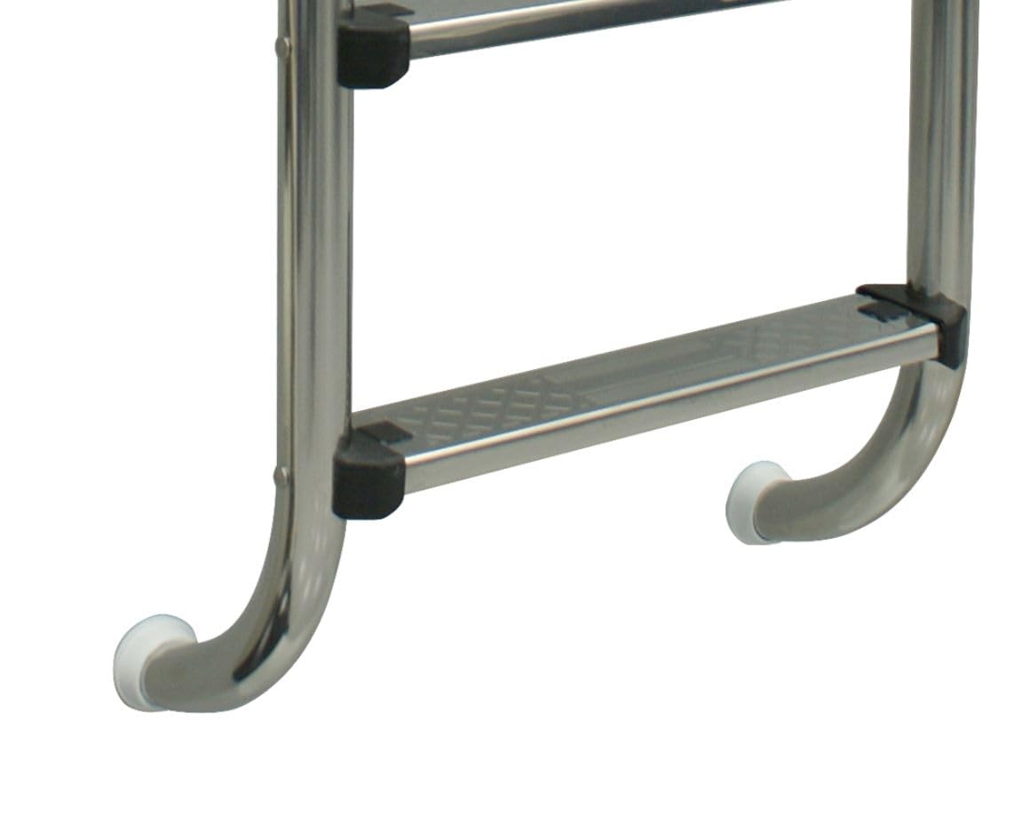 Gre 40274 - Scala di sicurezza per piscine interrate - Acciaio inossidabile, gradini antiscivolo e sistema di protezione per bambini