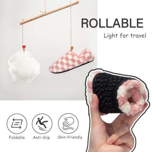 Image of ATHMILE House Slippers for Women Men Indoor Barefoot House Shoes Soft Socks | Furry Slip on Cozy Comfy Flexible Machine Washable Home Bedroom Travel Hospital Yoga Gifts for Mom Grandma