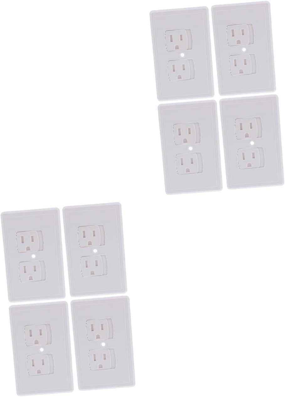 OSALADI 8pcs Childproof Electric Outlet Covers Shock Protectors for Boys and Girls Automatic Closing Design Easy Installation White Safety Socket Caps
