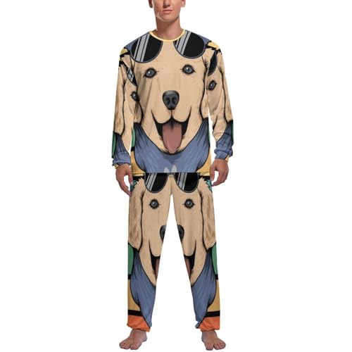 Pijama homme haut et bas retro dog fini le froid la nuit au lit