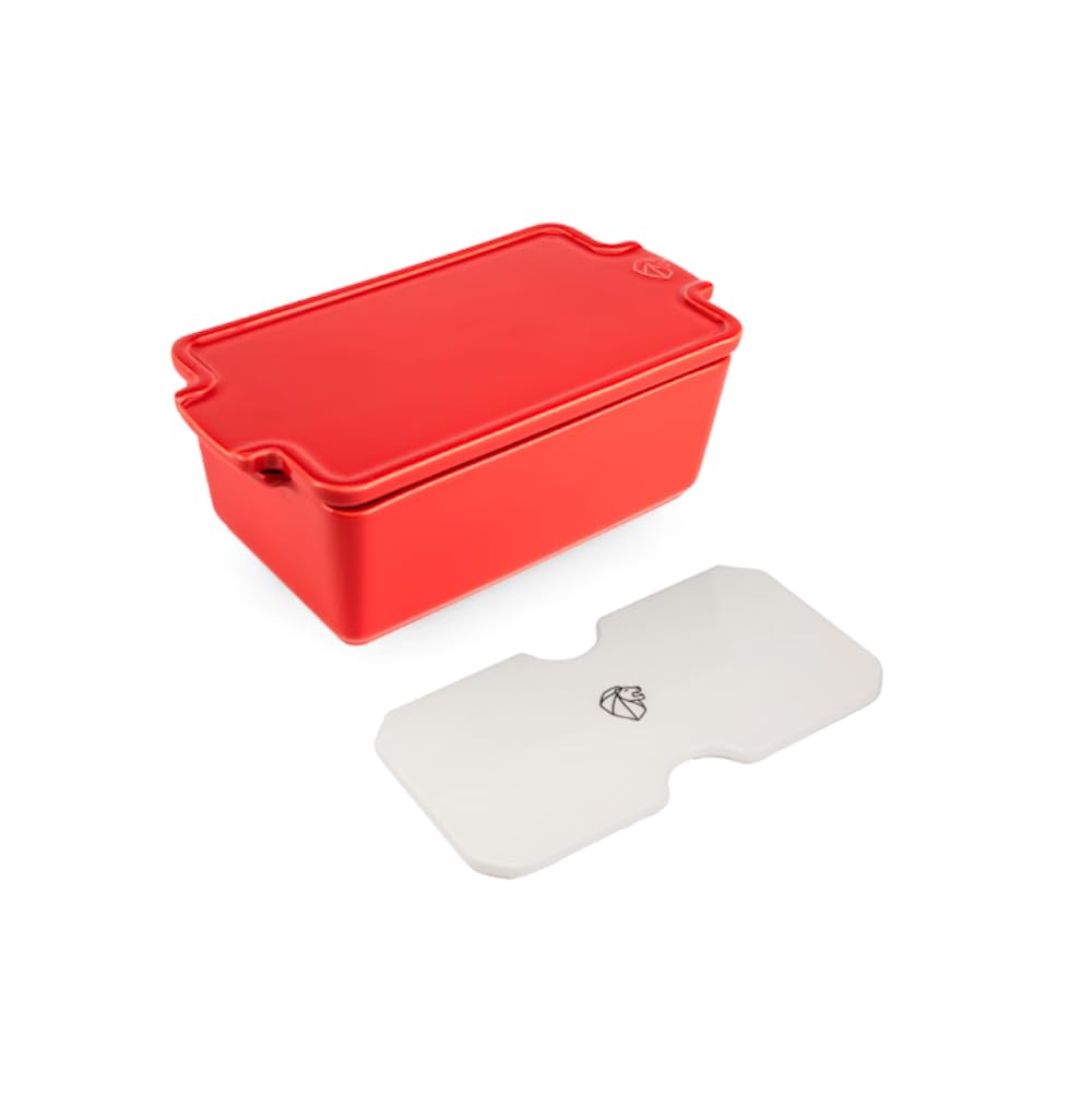 PEUGEOT - Terrine aus Keramik mit Presse - 20 cm x 11 cm x 7,5 cm - Inhalt: 0,65 L - 10 Jahre Garantie - Französisch Know-How - Rot