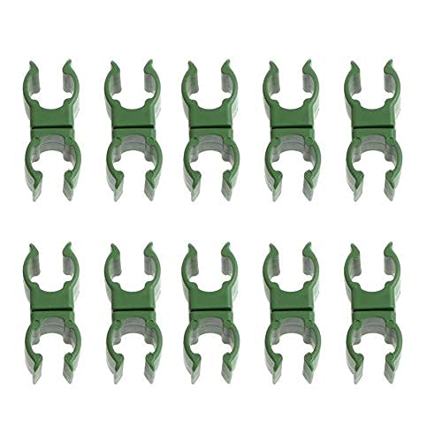Lot De 40 Clips Pour Piquets De Plantes - Supports Pour Tomates, Concombres, Grimpantes | Diamètres 8mm, 11mm, 16mm, Plastique Vert Résistant
