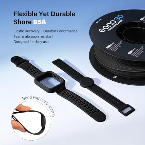 Image of TPU Filament Matte 95A 1.75mm, 1kg - Shore 95A Flexible & Durable TPU, Matte Black,Low-Gloss Matte Finish, Minimal Layer Lines, for Phone Cases, Wearables & Functional Parts