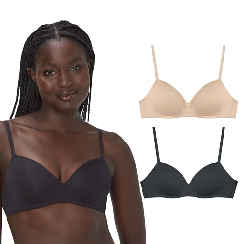 Maidenform, Modern Demi Wireless T-Shirt, Convertible Bra for Women, 2-Pack