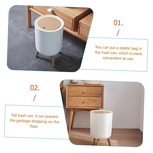 Caneca de Basura Rectangular Blanca para Oficina miniatura 4