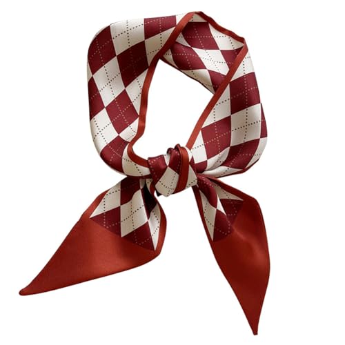 Plaid Neckerchief Purse Scarf Headband Long Skinny Scarf Satin Ribbon Belt Handle Ribbon Scarf Necktie Scarf for Bag Handle Waist Hair Wrap