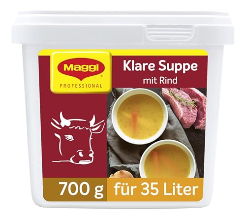 MAGGI Professional Klare Suppe mit Rind, sofort löslich, würziger Geschmack, 1er Pack (1 x 700g Gastro Box)