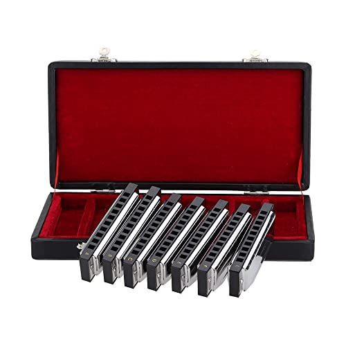 Harmonica Harmonica 10 trous harpe Blues harpe blues harmonica diatonic harmonica Set de 7 pièces (A – g) avec boîte… - Les Beatles, Paul McCartney, John Lennon, RIngo Starr, George Harrison Harmonica Harmonica 10 trous harpe Blues harpe blues harmonica diatonic harmonica Set de 7 pièces (A - g) avec boîte…