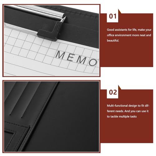 Porte-documents portable plusieurs compartiments en cuir noir pour organiser vos dossiers A4