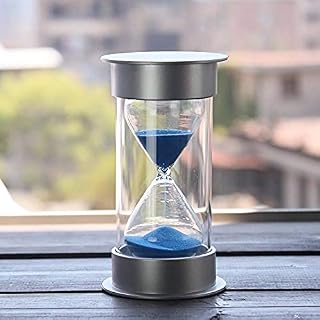 5 Minutes Hourglass,Siveit Modern Sand Timer with Blue Sand for Mantel Office Desk