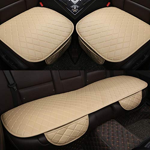 GEG Backseat Seat Cover Auto Chair Seat Protector Mat Pad Interior Accessories Universal Car Seat Cover Cushion Front Rear,Beige