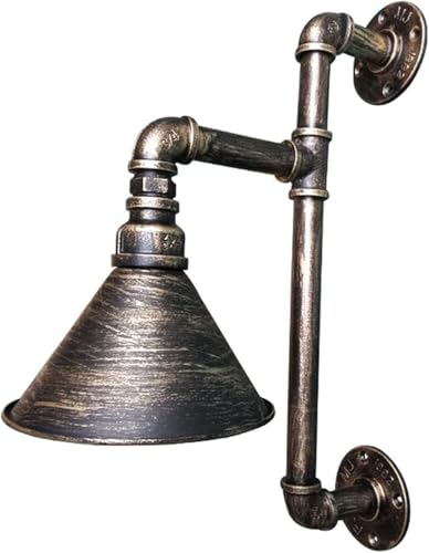 Lámpara de pared de hierro forjado retro de estilo industrial con iluminación rústica clásica, aplique de pared con tubería de agua, apliques de pared E27 compatibles,Lámparas