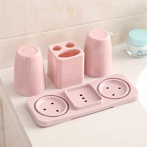 Washing Cup Toothbrush Holder Set Creative Family Couple Home Toothbrush Holder Mouthwash Cup Holder with 2 Cups