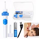 Yuio Aspirateur Oreille Cerumen, Nettoyant Oreille Avec 2 Têtes de Rechange Lavables et Batterie, Électrique Nettoyeur Oreilles Adulte, Appareil De Nettoyage Des Oreilles Pour Bebe Enfants Adulte
