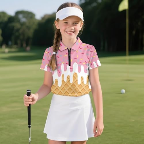 DISNIMO Summer Tee Shirts for Girls Collared Polo Clothes Short Sleeve Golf T-Shirts3