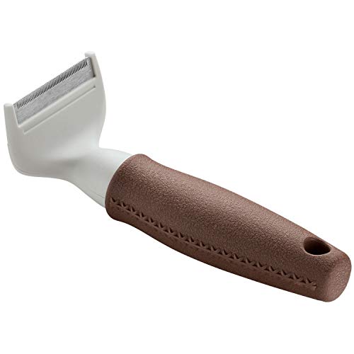 Hunter SPA Trimmstriegel mit Edelstahlklinge, für mittel- bis langhaarige Hunde und Pferde, 15,5 x 6,5 cm, M